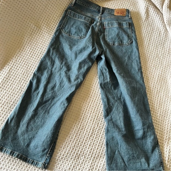 LEVIS MILE‎ HIGH WIDE LEG WOMEN'S JEANS SIZE 28 medium wash - Picture 7 of 9